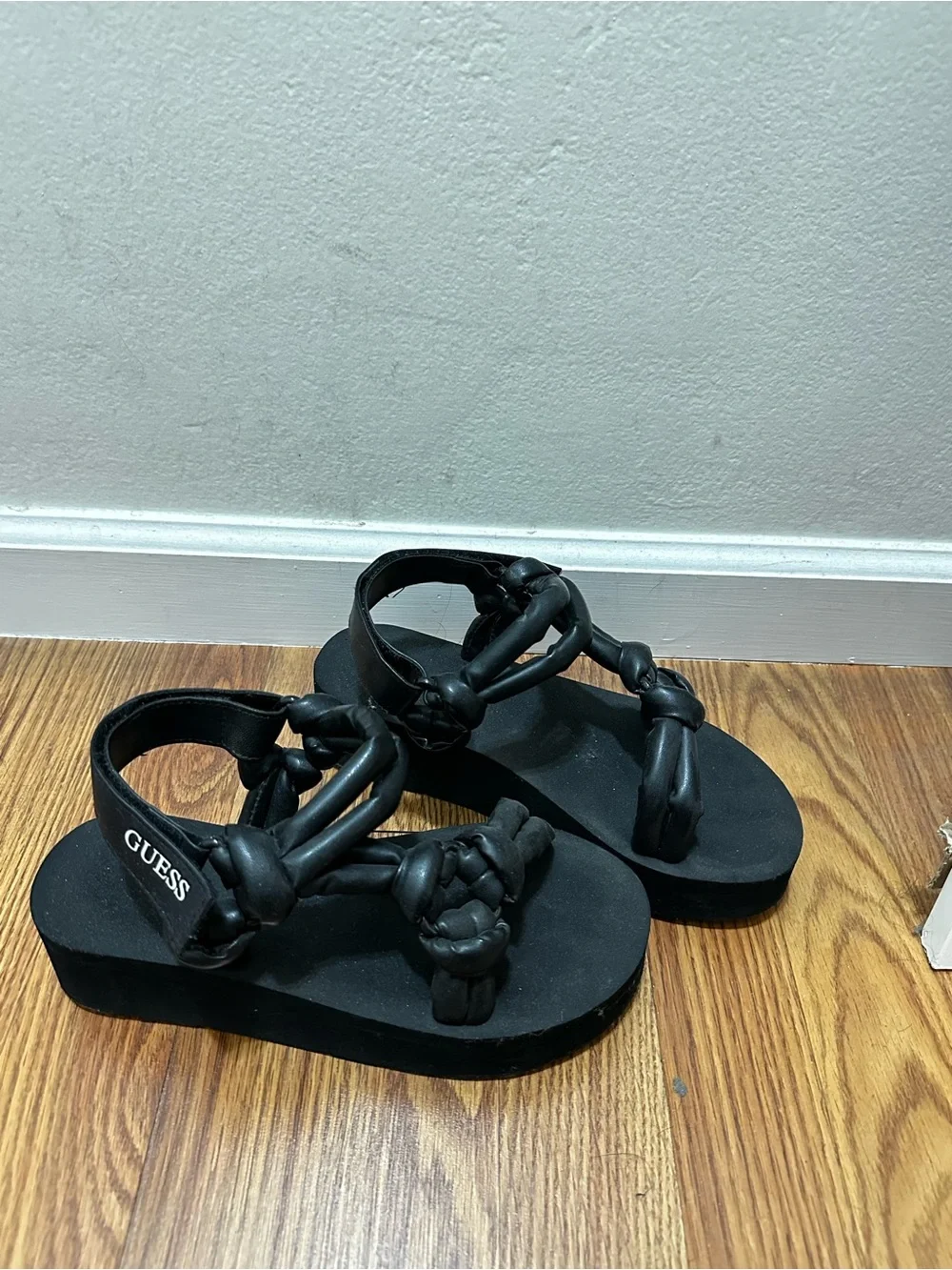 Guess Black Knotted Platform Sandals